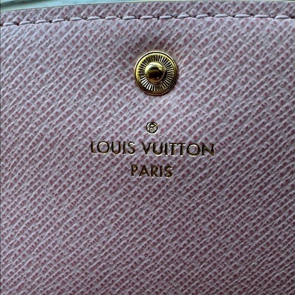 👜 AUTHENTIC LV 👜 Emilie Wallet Damier Azur Canvas w/ Rose Ballerine Interior - Picture 15 of 16